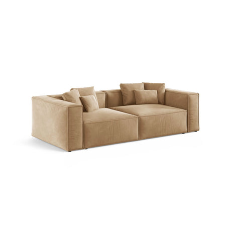 Aveiro 4-Sitzer Sofa aus Samt in Sand (Casino Lion), 236x118x86 cm von Cosmopolitan Design – Bild 2