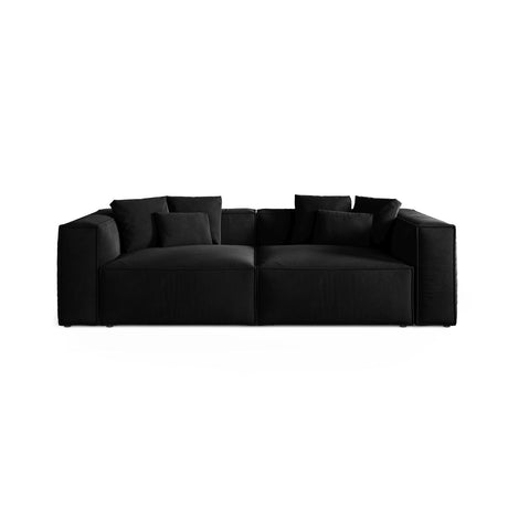 Aveiro 4-Sitzer Sofa aus Samt in Schwarz (Casino Black), 236x118x86 cm von Cosmopolitan Design – Bild 1
