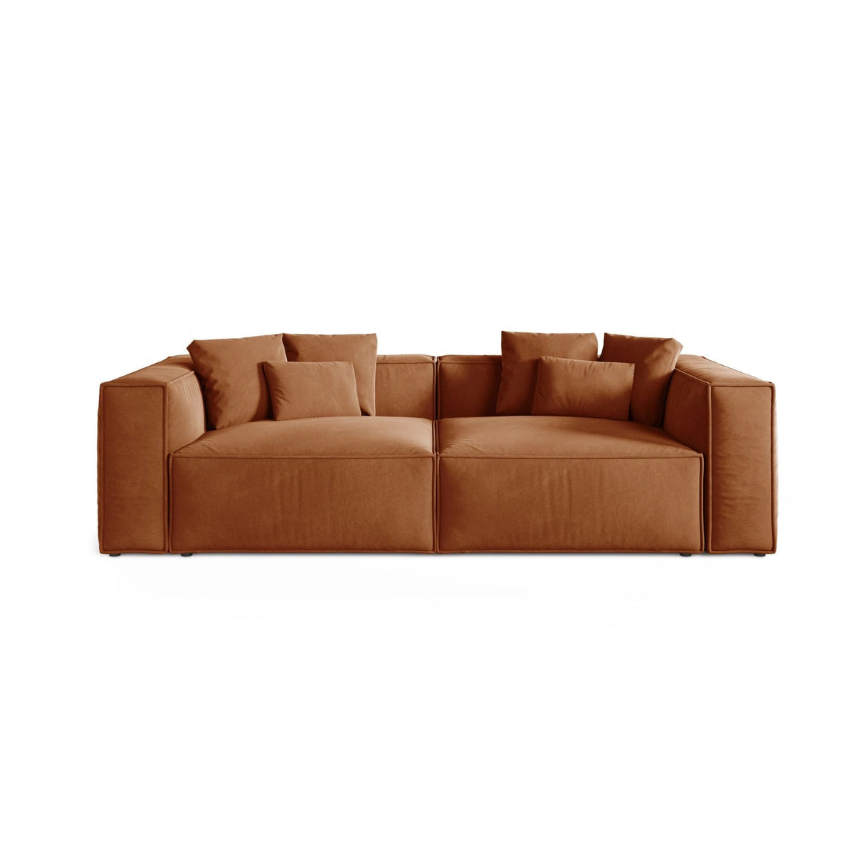 Aveiro 4-Sitzer Sofa aus Samt in Terrakotta (Casino Terracota), 236x118x86 cm von Cosmopolitan Design – Bild 1