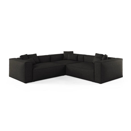 Aveiro 5-Sitzer Ecksofa, symmetrisch, aus Chenille in Anthrazit (Eden 21 Black), 268x268x86 cm von Cosmopolitan Design – Bild 1