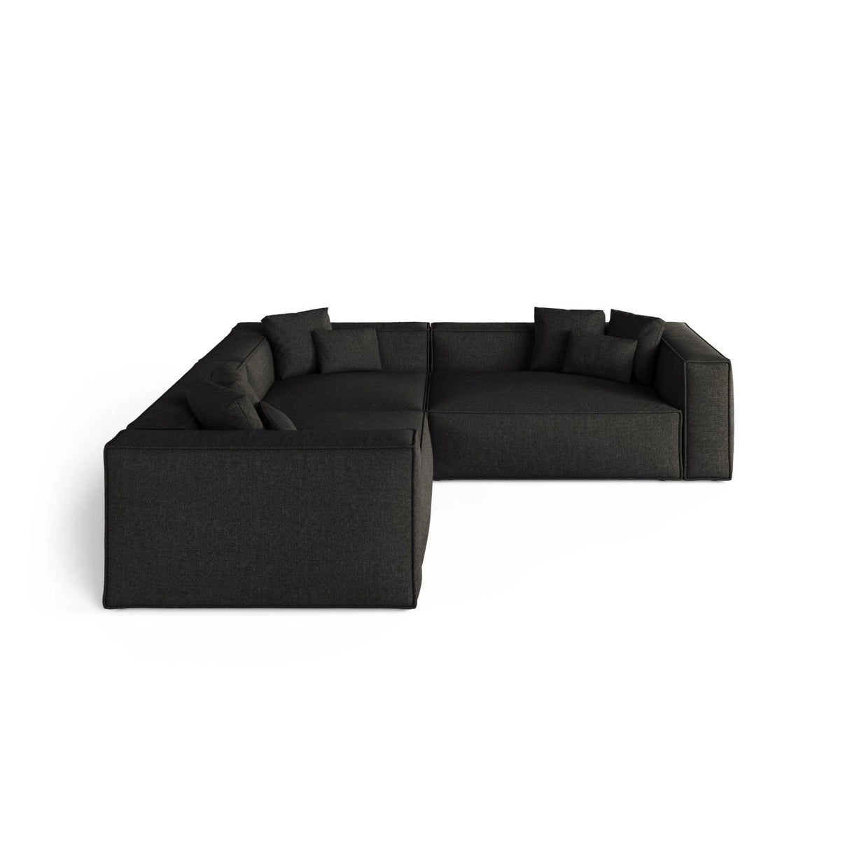 Aveiro 5-Sitzer Ecksofa, symmetrisch, aus Chenille in Anthrazit (Eden 21 Black), 268x268x86 cm von Cosmopolitan Design – Bild 2