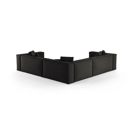 Aveiro 5-Sitzer Ecksofa, symmetrisch, aus Chenille in Anthrazit (Eden 21 Black), 268x268x86 cm von Cosmopolitan Design – Bild 3