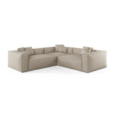 Aveiro 5-Sitzer Ecksofa, symmetrisch, aus Chenille in Dunkelbeige (Eden 4 Beige), 268x268x86 cm von Cosmopolitan Design – Bild 1