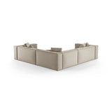 Aveiro 5-Sitzer Ecksofa, symmetrisch, aus Chenille in Dunkelbeige (Eden 4 Beige), 268x268x86 cm von Cosmopolitan Design – Bild 3
