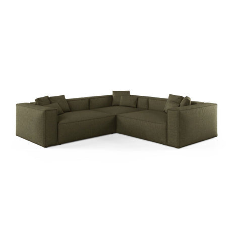 Aveiro 5-Sitzer Ecksofa, symmetrisch, aus Chenille in Grün (Eden 12 Olive), 268x268x86 cm von Cosmopolitan Design – Bild 1