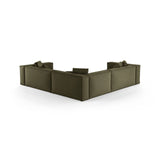 Aveiro 5-Sitzer Ecksofa, symmetrisch, aus Chenille in Grün (Eden 12 Olive), 268x268x86 cm von Cosmopolitan Design – Bild 3
