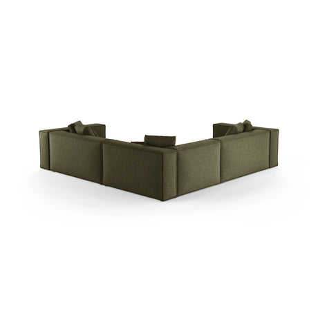 Aveiro 5-Sitzer Ecksofa, symmetrisch, aus Chenille in Grün (Eden 12 Olive), 268x268x86 cm von Cosmopolitan Design – Bild 3