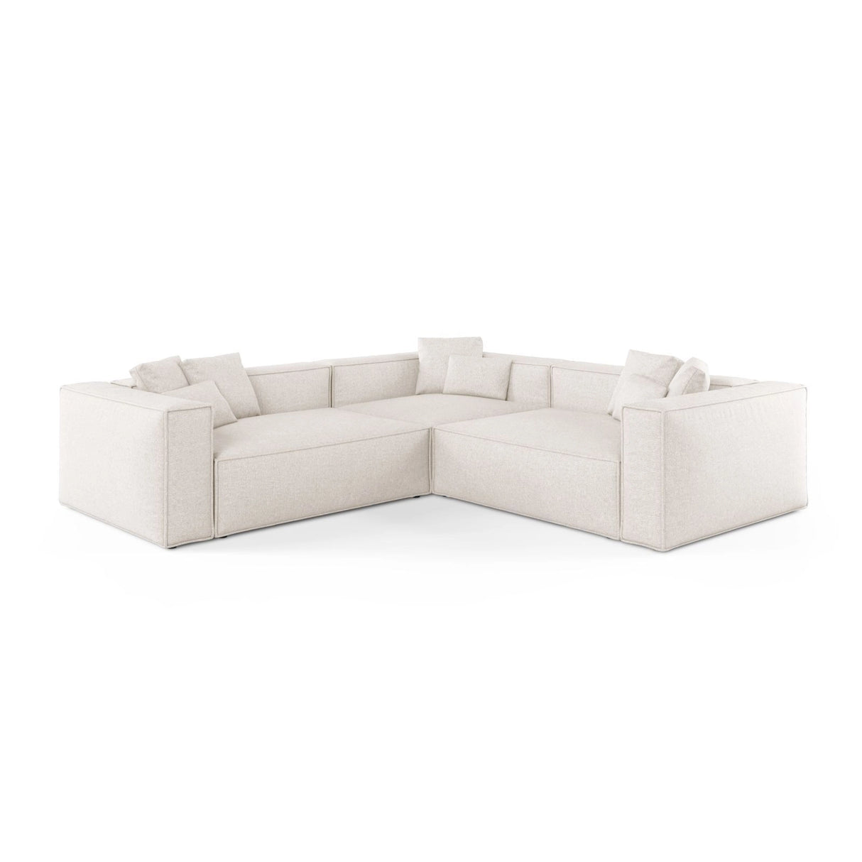 Aveiro 5-Sitzer Ecksofa, symmetrisch, aus Chenille in Hellbeige (Eden 2 Pearl), 268x268x86 cm von Cosmopolitan Design – Bild 1