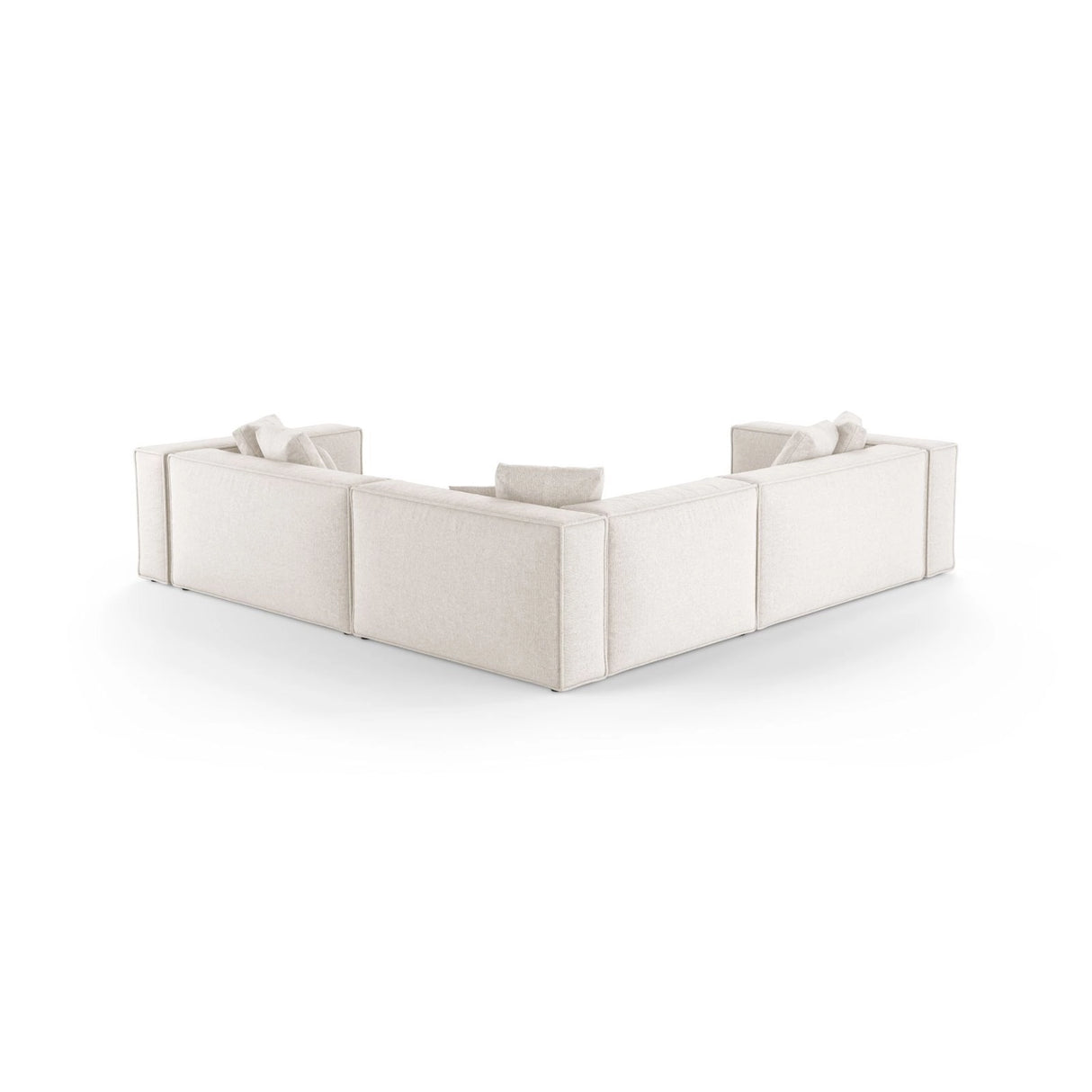 Aveiro 5-Sitzer Ecksofa, symmetrisch, aus Chenille in Hellbeige (Eden 2 Pearl), 268x268x86 cm von Cosmopolitan Design – Bild 3