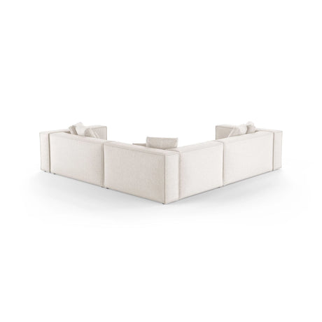 Aveiro 5-Sitzer Ecksofa, symmetrisch, aus Chenille in Hellbeige (Eden 2 Pearl), 268x268x86 cm von Cosmopolitan Design – Bild 3