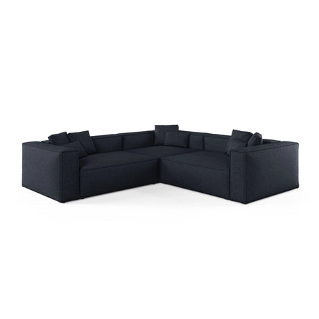 Aveiro 5-Sitzer Ecksofa, symmetrisch, aus Chenille in Marineblau (Eden 16 Deep Blue), 268x268x86 cm von Cosmopolitan Design – Bild 1