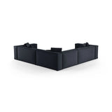 Aveiro 5-Sitzer Ecksofa, symmetrisch, aus Chenille in Marineblau (Eden 16 Deep Blue), 268x268x86 cm von Cosmopolitan Design – Bild 3