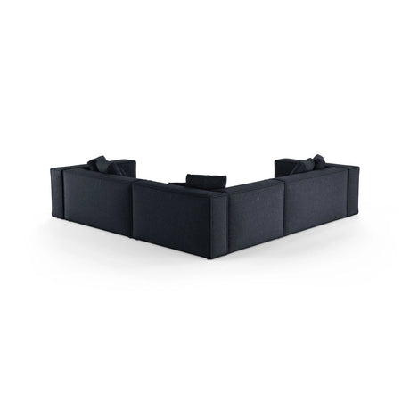 Aveiro 5-Sitzer Ecksofa, symmetrisch, aus Chenille in Marineblau (Eden 16 Deep Blue), 268x268x86 cm von Cosmopolitan Design – Bild 3