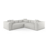Aveiro 5-Sitzer Ecksofa, symmetrisch, aus Chenille in Silber (Eden 17 Silver), 268x268x86 cm von Cosmopolitan Design – Bild 1