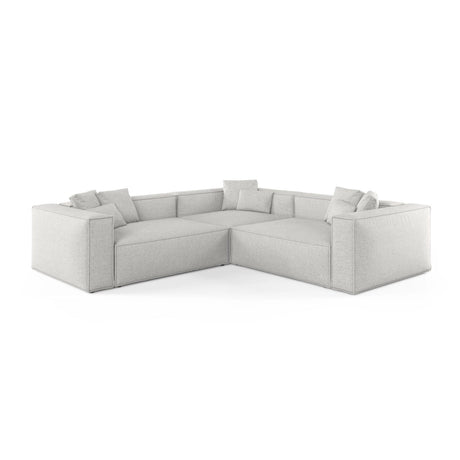 Aveiro 5-Sitzer Ecksofa, symmetrisch, aus Chenille in Silber (Eden 17 Silver), 268x268x86 cm von Cosmopolitan Design – Bild 1