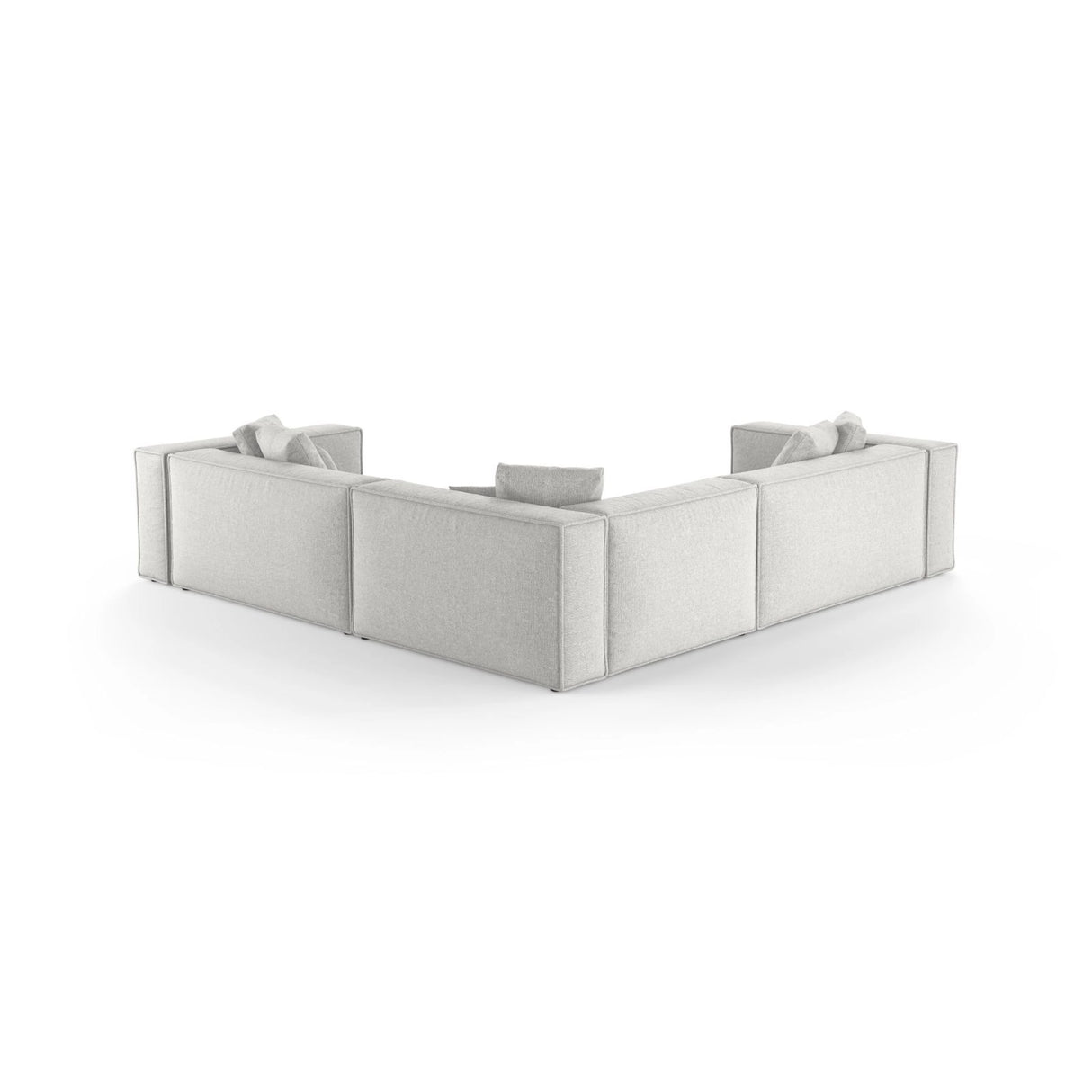 Aveiro 5-Sitzer Ecksofa, symmetrisch, aus Chenille in Silber (Eden 17 Silver), 268x268x86 cm von Cosmopolitan Design – Bild 3