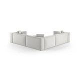 Aveiro 5-Sitzer Ecksofa, symmetrisch, aus Chenille in Silber (Eden 17 Silver), 268x268x86 cm von Cosmopolitan Design – Bild 3