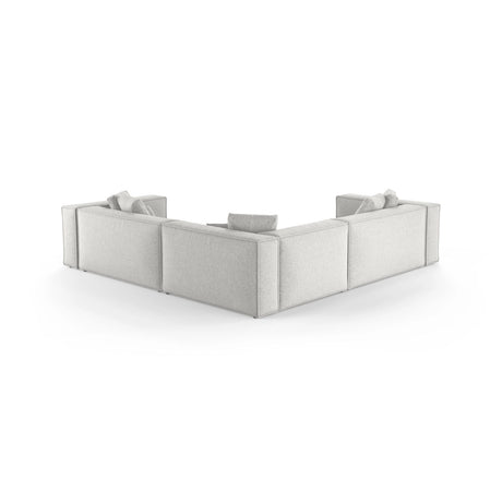 Aveiro 5-Sitzer Ecksofa, symmetrisch, aus Chenille in Silber (Eden 17 Silver), 268x268x86 cm von Cosmopolitan Design – Bild 3