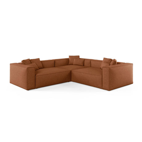Aveiro 5-Sitzer Ecksofa, symmetrisch, aus Chenille in Ziegelstein (Eden 10 Terra), 268x268x86 cm von Cosmopolitan Design – Bild 1