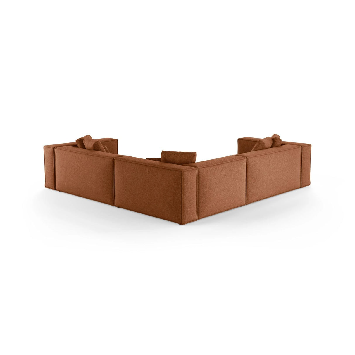 Aveiro 5-Sitzer Ecksofa, symmetrisch, aus Chenille in Ziegelstein (Eden 10 Terra), 268x268x86 cm von Cosmopolitan Design – Bild 3