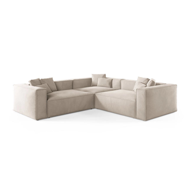 Aveiro 5-Sitzer Ecksofa, symmetrisch, aus Samt, Chenille oder Strukturstoff, 268x268x86 cm von Cosmopolitan Design – Bild 1