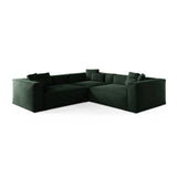Aveiro 5-Sitzer Ecksofa, symmetrisch, aus Samt in Flaschengrün (Casino Deep Green), 268x268x86 cm von Cosmopolitan Design – Bild 1