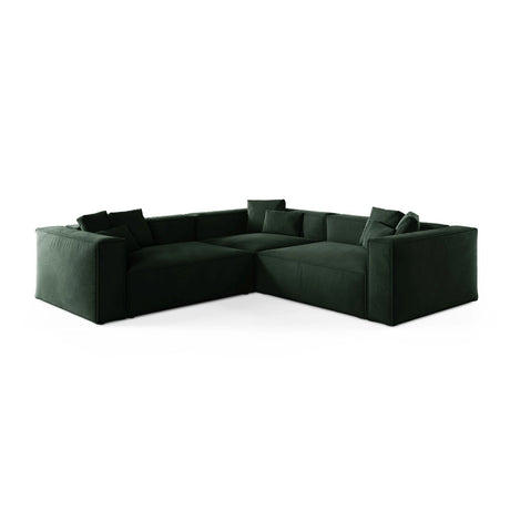 Aveiro 5-Sitzer Ecksofa, symmetrisch, aus Samt in Flaschengrün (Casino Deep Green), 268x268x86 cm von Cosmopolitan Design – Bild 1
