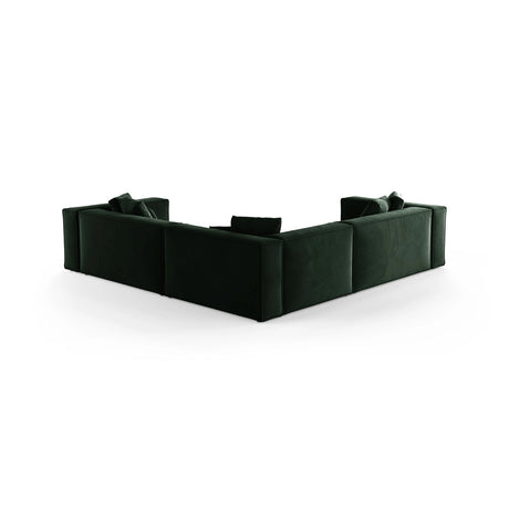 Aveiro 5-Sitzer Ecksofa, symmetrisch, aus Samt in Flaschengrün (Casino Deep Green), 268x268x86 cm von Cosmopolitan Design – Bild 3