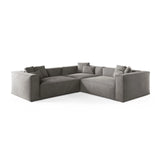 Aveiro 5-Sitzer Ecksofa, symmetrisch, aus Samt in Grau (Casino Stone), 268x268x86 cm von Cosmopolitan Design – Bild 1