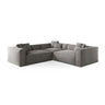 Aveiro 5-Sitzer Ecksofa, symmetrisch, aus Samt in Grau (Casino Stone), 268x268x86 cm von Cosmopolitan Design – Bild 1