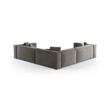 Aveiro 5-Sitzer Ecksofa, symmetrisch, aus Samt in Grau (Casino Stone), 268x268x86 cm von Cosmopolitan Design – Bild 3