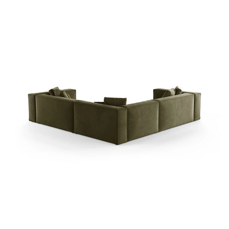 Aveiro 5-Sitzer Ecksofa, symmetrisch, aus Samt in Hellgrün (Casino Forest), 268x268x86 cm von Cosmopolitan Design – Bild 3