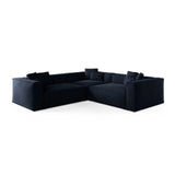Aveiro 5-Sitzer Ecksofa, symmetrisch, aus Samt in Königsblau (Casino Deep Blue), 268x268x86 cm von Cosmopolitan Design – Bild 1