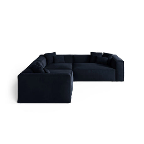 Aveiro 5-Sitzer Ecksofa, symmetrisch, aus Samt in Königsblau (Casino Deep Blue), 268x268x86 cm von Cosmopolitan Design – Bild 2