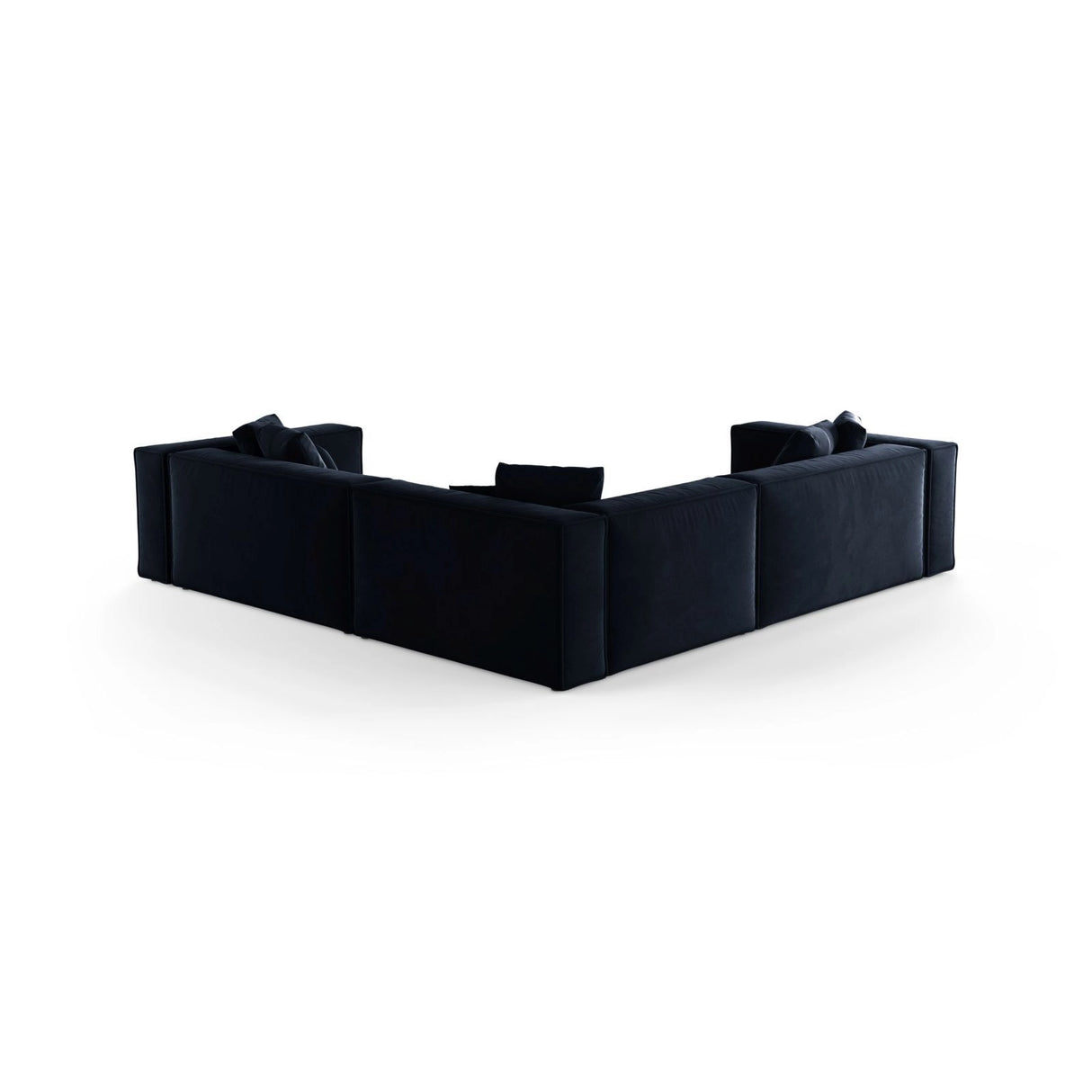 Aveiro 5-Sitzer Ecksofa, symmetrisch, aus Samt in Königsblau (Casino Deep Blue), 268x268x86 cm von Cosmopolitan Design – Bild 3