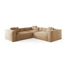 Aveiro 5-Sitzer Ecksofa, symmetrisch, aus Samt in Sand (Casino Lion), 268x268x86 cm von Cosmopolitan Design – Bild 1