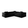 Aveiro 5-Sitzer Ecksofa, symmetrisch, aus Samt in Schwarz (Casino Black), 268x268x86 cm von Cosmopolitan Design – Bild 1