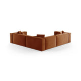 Aveiro 5-Sitzer Ecksofa, symmetrisch, aus Samt in Terrakotta (Casino Terracota), 268x268x86 cm von Cosmopolitan Design – Bild 3