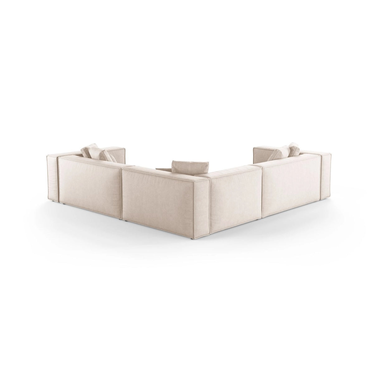 Aveiro 5-Sitzer Ecksofa, symmetrisch, aus Strukturierter Stoff in Beige (Liberty 2), 268x268x86 cm von Cosmopolitan Design – Bild 3