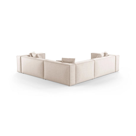 Aveiro 5-Sitzer Ecksofa, symmetrisch, aus Strukturierter Stoff in Beige (Liberty 2), 268x268x86 cm von Cosmopolitan Design – Bild 3