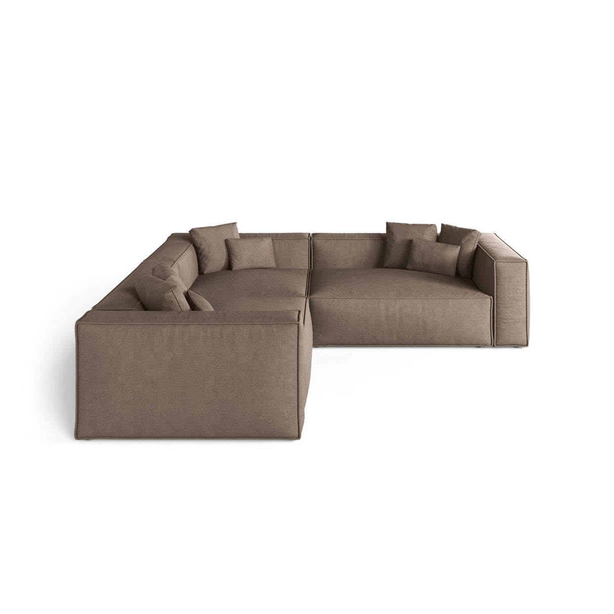 Aveiro 5-Sitzer Ecksofa, symmetrisch, aus Strukturierter Stoff in Cappuccino (Liberty 5), 268x268x86 cm von Cosmopolitan Design – Bild 2