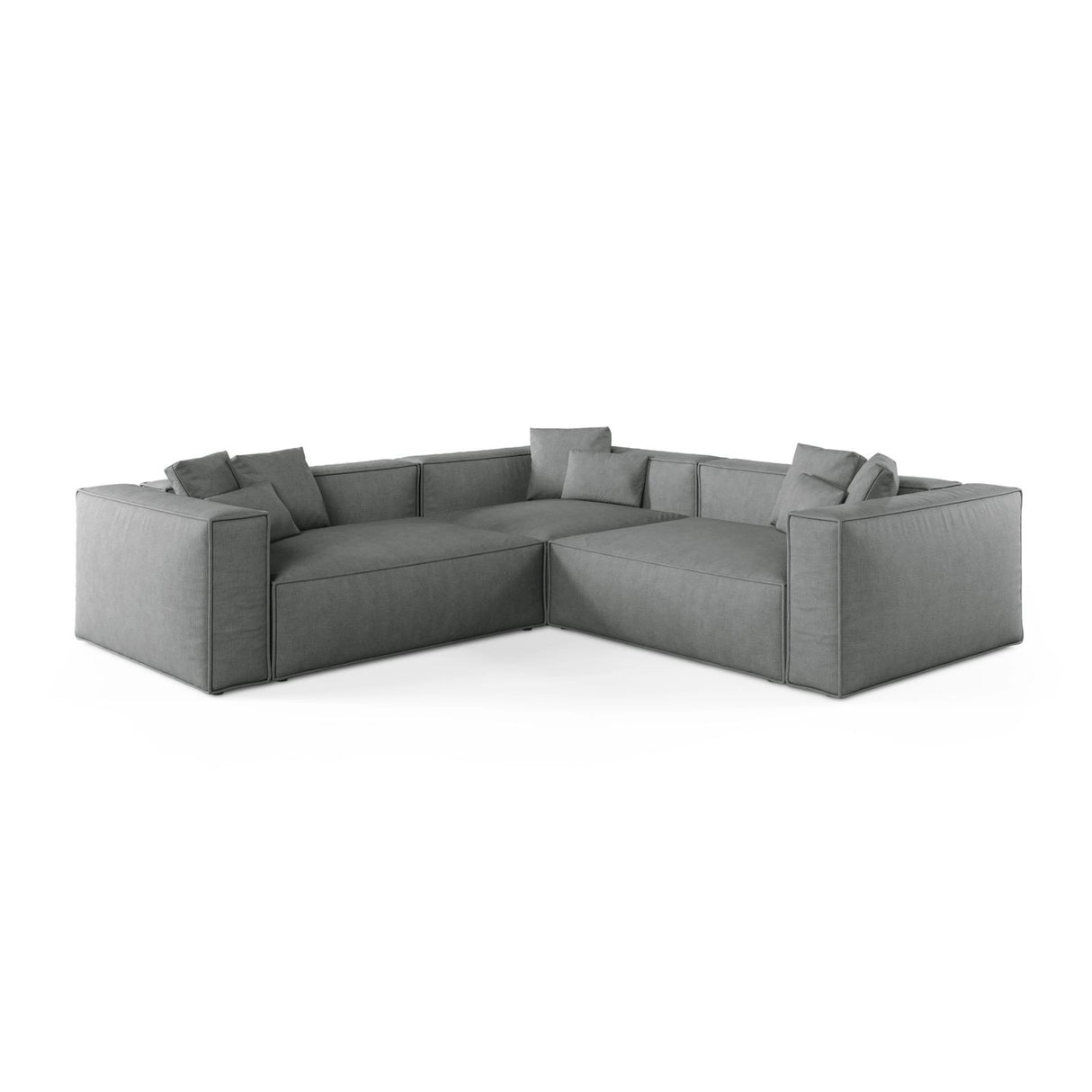 Aveiro 5-Sitzer Ecksofa, symmetrisch, aus Strukturierter Stoff in Grau (Liberty 20), 268x268x86 cm von Cosmopolitan Design – Bild 1