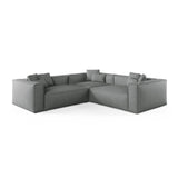Aveiro 5-Sitzer Ecksofa, symmetrisch, aus Strukturierter Stoff in Grau (Liberty 20), 268x268x86 cm von Cosmopolitan Design – Bild 1