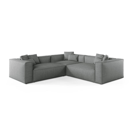 Aveiro 5-Sitzer Ecksofa, symmetrisch, aus Strukturierter Stoff in Grau (Liberty 20), 268x268x86 cm von Cosmopolitan Design – Bild 1