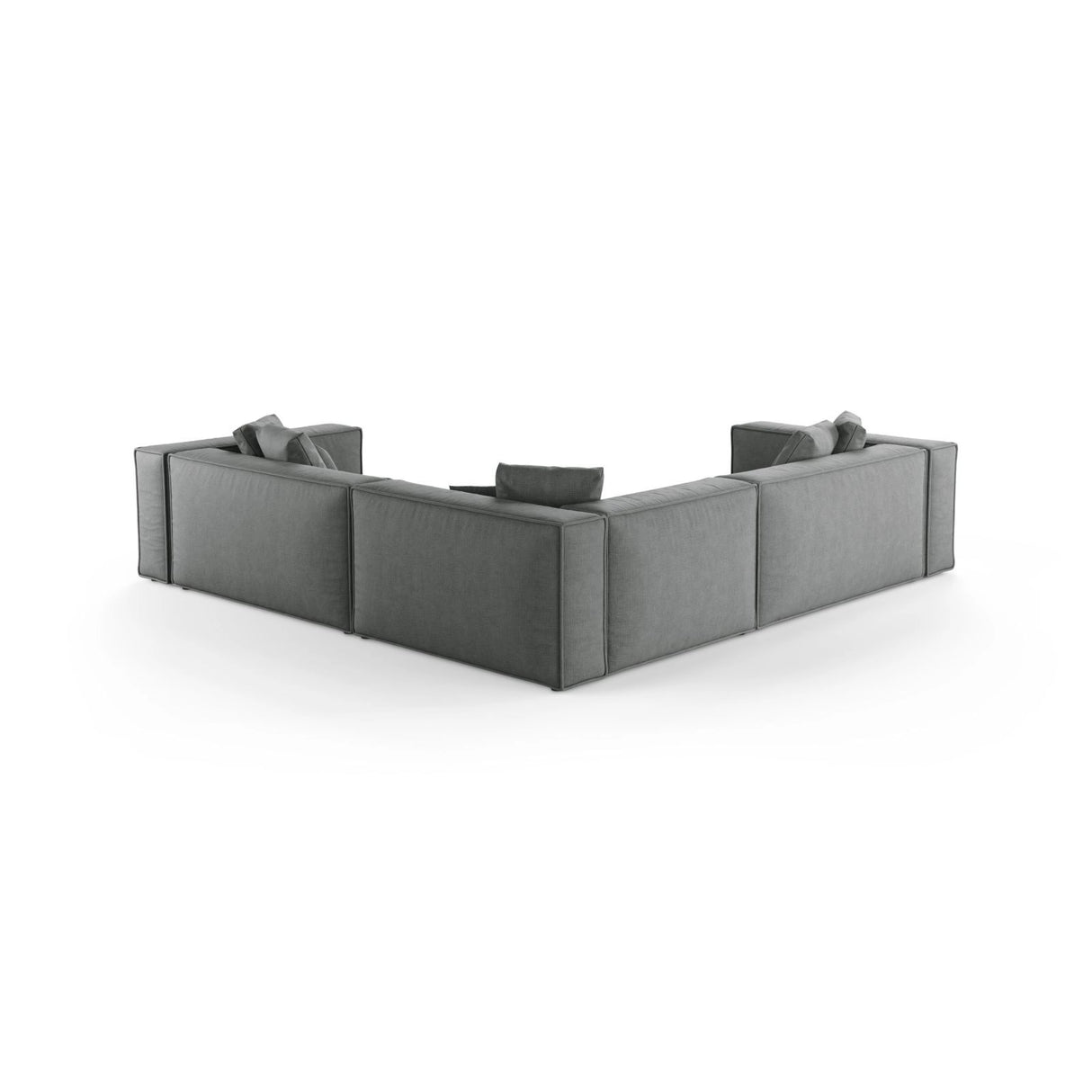 Aveiro 5-Sitzer Ecksofa, symmetrisch, aus Strukturierter Stoff in Grau (Liberty 20), 268x268x86 cm von Cosmopolitan Design – Bild 3