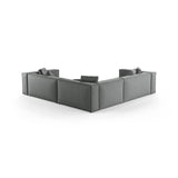Aveiro 5-Sitzer Ecksofa, symmetrisch, aus Strukturierter Stoff in Grau (Liberty 20), 268x268x86 cm von Cosmopolitan Design – Bild 3