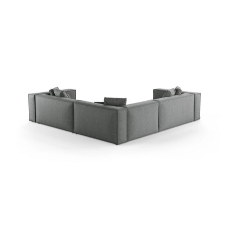 Aveiro 5-Sitzer Ecksofa, symmetrisch, aus Strukturierter Stoff in Grau (Liberty 20), 268x268x86 cm von Cosmopolitan Design – Bild 3