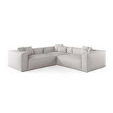Aveiro 5-Sitzer Ecksofa, symmetrisch, aus Strukturierter Stoff in Hellgrau (Liberty 18), 268x268x86 cm von Cosmopolitan Design – Bild 1