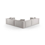 Aveiro 5-Sitzer Ecksofa, symmetrisch, aus Strukturierter Stoff in Hellgrau (Liberty 18), 268x268x86 cm von Cosmopolitan Design – Bild 3