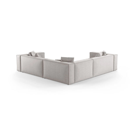 Aveiro 5-Sitzer Ecksofa, symmetrisch, aus Strukturierter Stoff in Hellgrau (Liberty 18), 268x268x86 cm von Cosmopolitan Design – Bild 3